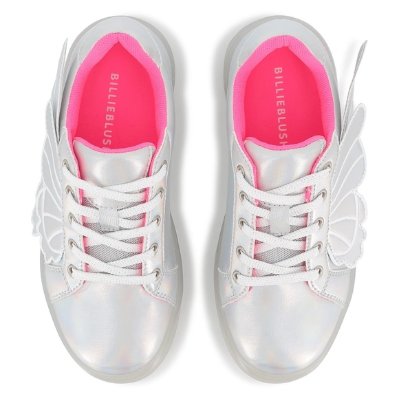 Billieblush Shimmer Winged Sneakers with Pink Highlights